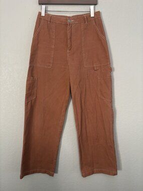 Altar'd State Canvas Jeans Terracotta Tan Women’s Sz Small Wide Leg Baggy